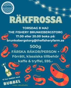 Affisch: Räkfrossa på The Fishery Brunkebergstorg 